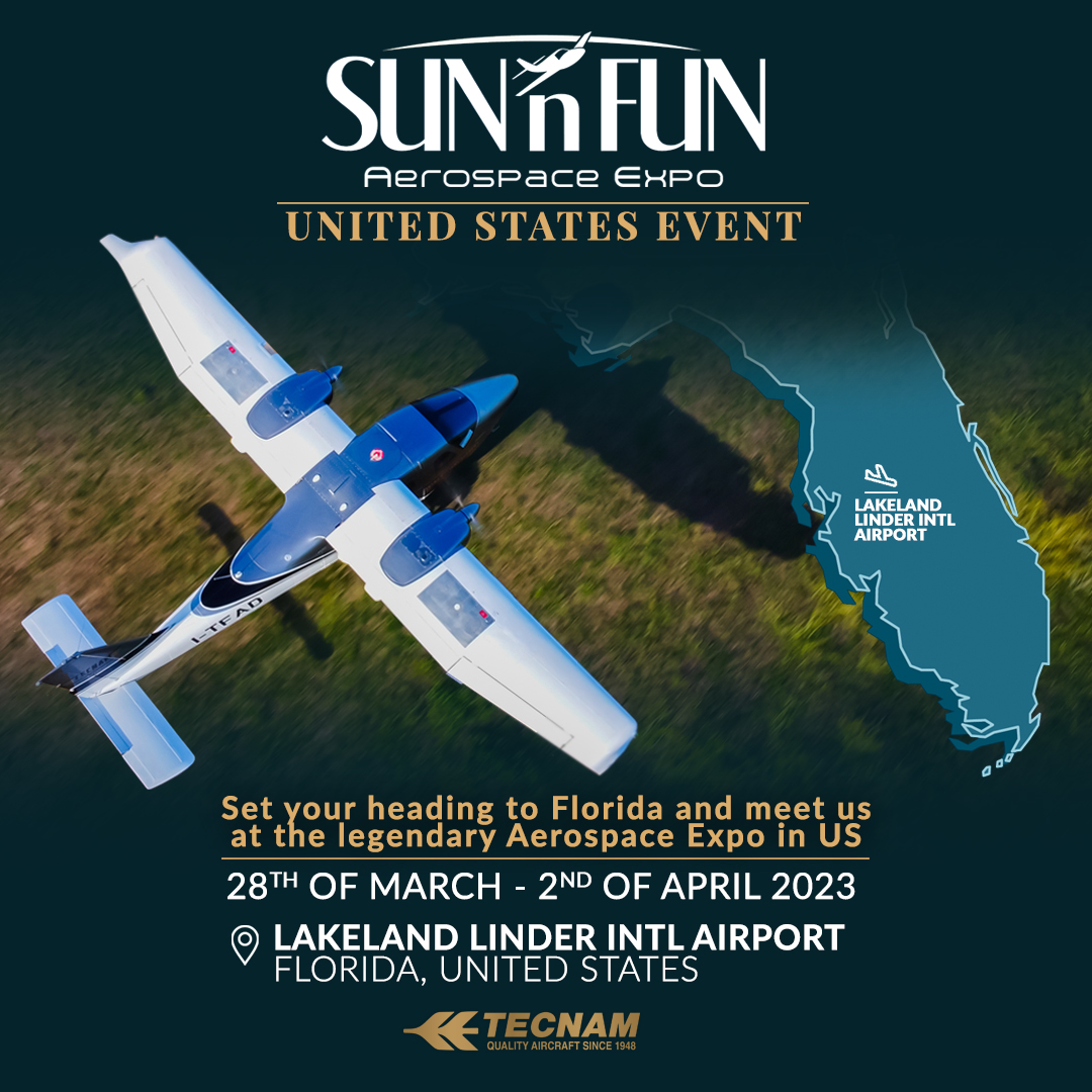tecnam's tweet photo. Mark your calendars for aviation’s season opener in US during the 49th Annual SUN ‘n FUN Aerospace Expo from the 28th of March to the 2nd of April in Lakeland, Florida. Our Team, on our Dream Fleet will be there for you!

@SunnFunFlyIn 

#FlySNF #SunnFun #Tecnam #SoarHigher https://t.co/OE4ZRM2sN6
