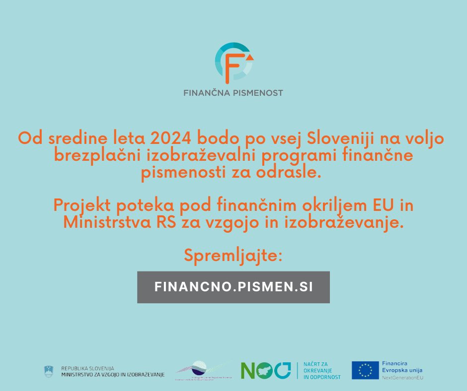 AndragoskiSLO's tweet photo. V času #GlobalMoneyWeek2023 opozarjamo, da se problem pomanjkljive finančne pismenosti v veliki meri pojavlja tudi pri odraslih. 

🌐Na strani https://t.co/jXlPRjd1Oa preverite, koliko ste finančno spretni.

#GMW2023 #izobrazevanjeodraslih #financnapismenost #acs2023 https://t.co/iYbQfoVy8k