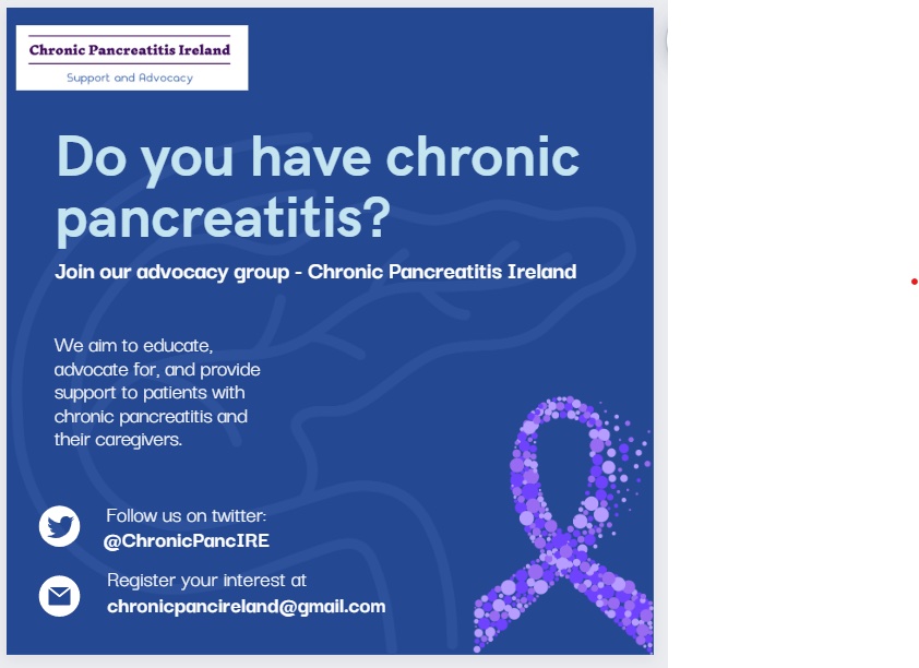 ChronicPancIRE's tweet photo. 🚨People living in Ireland who have Chronic Pancreatitis!
We established a patient support &amp; advocacy group for those living in Ireland with #chronicpancreatitis
Join us by emailing the address below
 #PPI @PPI_Ignite_Net @trust_indi @conlonhpb @Marieeganshortt  @InnovateTUH https://t.co/d3RyKIGPzu