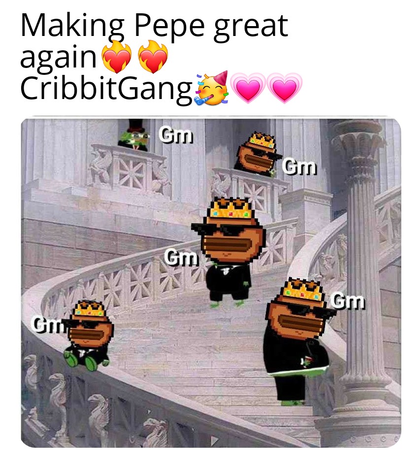 CheRaluca's tweet photo. @CribbitGang GM GM GMππππππππ #Cribbit https://t.co/xG9WAfg6Xa