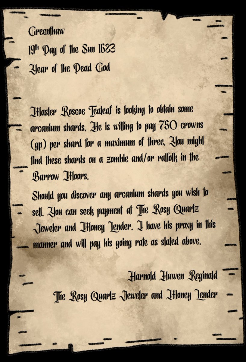 Travis_Fauber's tweet photo. Here is a look at a in-game post found on the request board at The Brazen Strumpet. These are for my Barrowmaze games I’m running at @HerdConwv 2023.
#ttrpg #dnd #dnd5e #dungeonsanddragons #Barrowmaze #megadungeon #herdcon #herdcon2023 #herdconwv https://t.co/oYN8VQnqjF