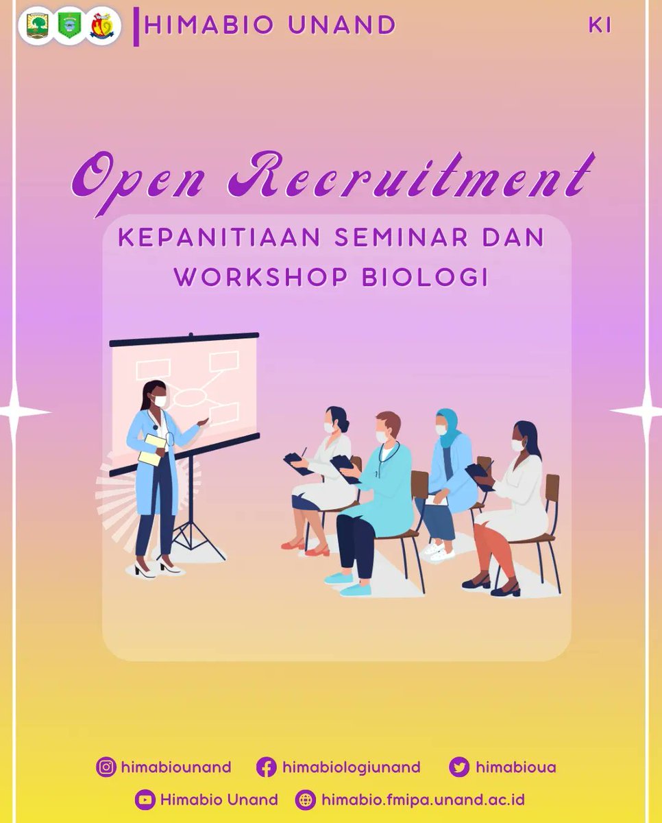 HimabioUA's tweet photo. [OPEN RECRUITMENT KEPANITIAAN SEMINAR WORKSHOP BIOLOGI]

Info Selengkapnya: https://t.co/4G5j7C2hKb https://t.co/rqPmrEtJij