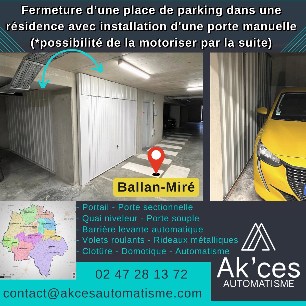 Akces37's tweet photo. 𝗙𝗲𝗿𝗺𝗲𝘁𝘂𝗿𝗲 𝗱’𝘂𝗻𝗲 𝗽𝗹𝗮𝗰𝗲 𝗱𝗲 𝗽𝗮𝗿𝗸𝗶𝗻𝗴 𝗱𝗮𝗻𝘀 𝘂𝗻𝗲 𝗿é𝘀𝗶𝗱𝗲𝗻𝗰𝗲 𝗮𝘃𝗲𝗰 𝗶𝗻𝘀𝘁𝗮𝗹𝗹𝗮𝘁𝗶𝗼𝗻 𝗱'𝘂𝗻𝗲 𝗽𝗼𝗿𝘁𝗲 𝗺𝗮𝗻𝘂𝗲𝗹𝗹𝗲🛠 
#creation #Fermeture #installation #porte #garage #ballanmire #akcesautomatisme #indreetloire #tours #chambray https://t.co/w65dSpIXmH