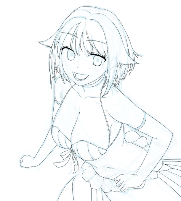 現行ナナちゃんの線画できた… 