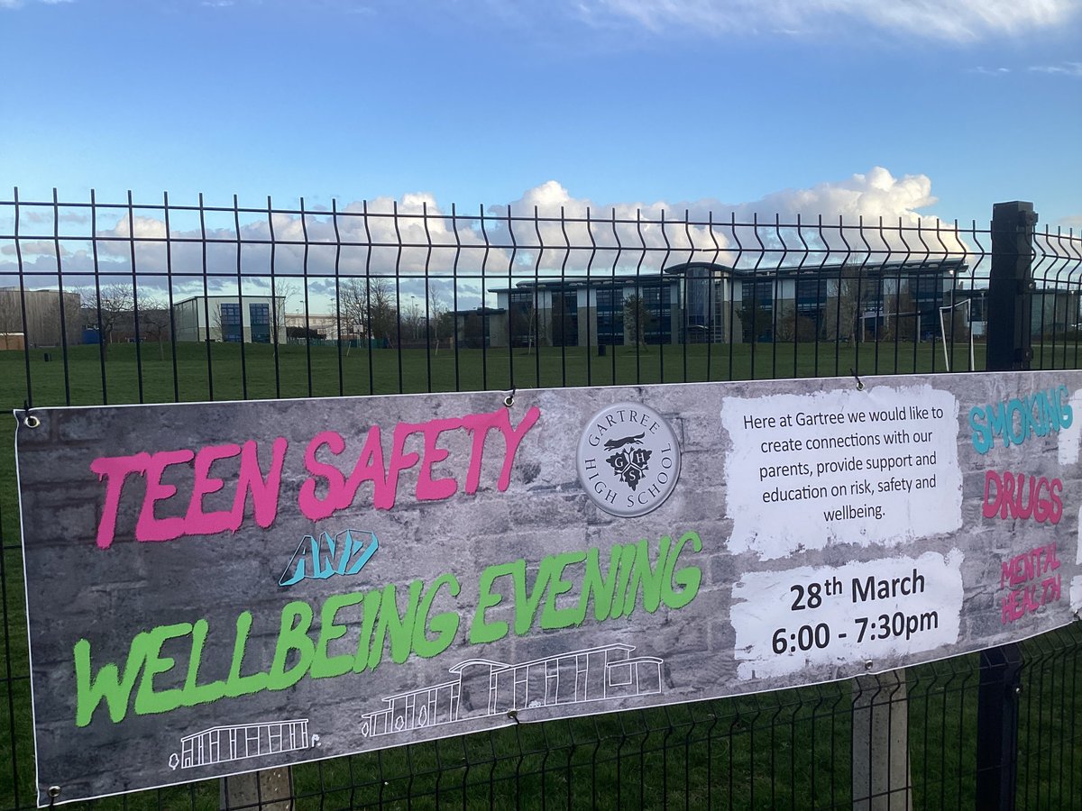 gartreehigh's tweet photo. Here is large reminder of our “Teen Safety and Wellbeing” evening, scheduled for Tuesday 28th March, in just over a week’s time. We aim to create connections with our parents, and support them with information on risk, safety and wellbeing . Why not come along? #GartreeEvents https://t.co/dRdl8jKwBl