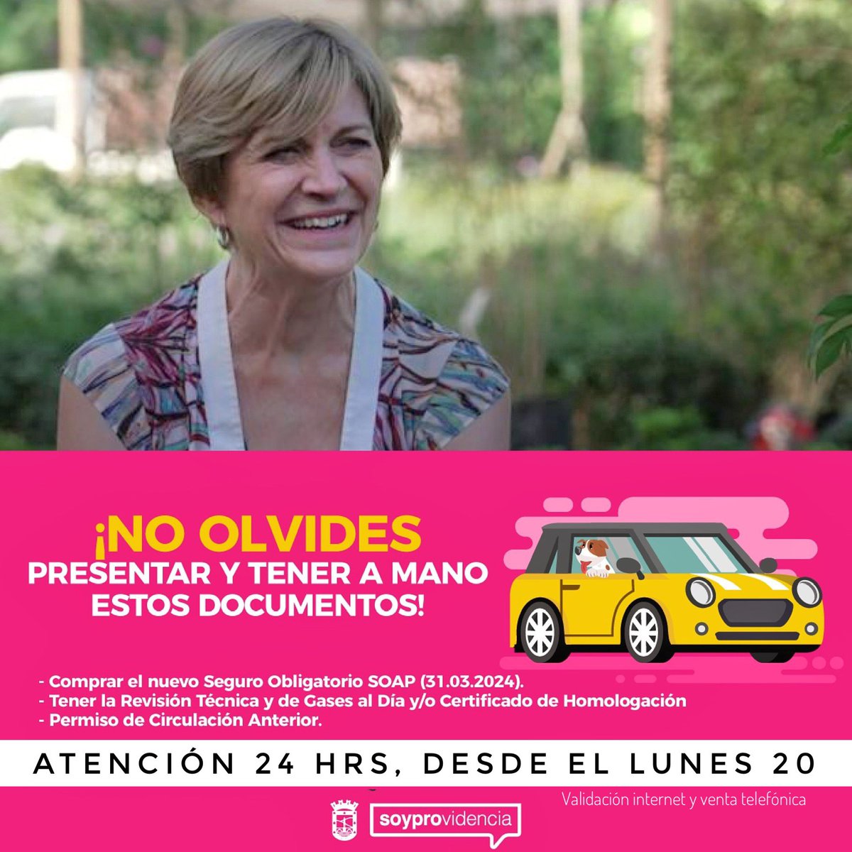 evelynmatthei's tweet image. Con tu #PermisodeCirculación en @Muni_provi, creamos nuevos proyectos, mejor gestión y más seguridad en espacios para disfrutar con tu familia y amigos. Recuerda que hoy partimos el servicio de venta internet con validaciones y atención teléfonica 24hrs💪🏼 providencia.cl