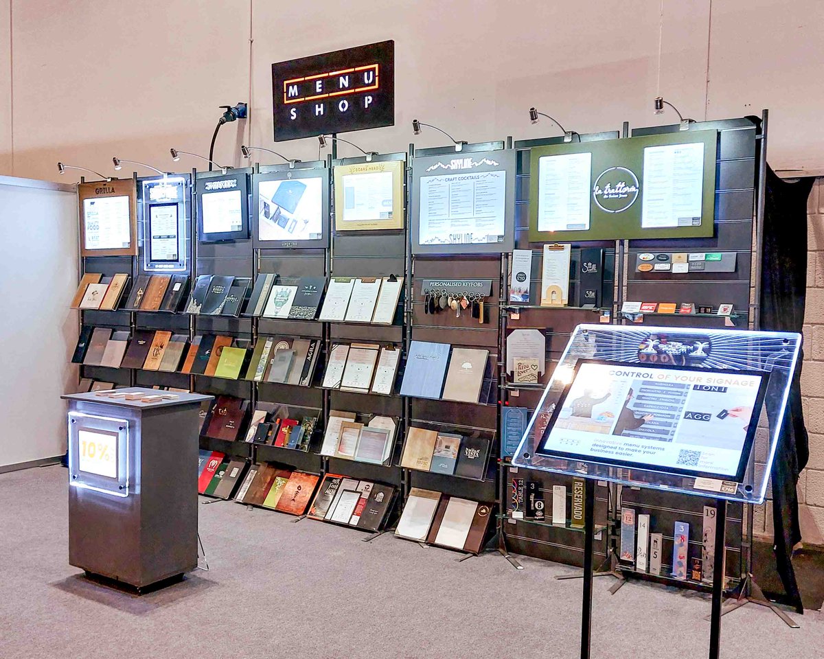 TheMenuShop's tweet image. We are all set up and ready to go at the HRC show at Excel London. 

Pop over and say hello if you are around, our team love to show you some of our great products.

#hrc2023 #hospitality #menucovers #foodservice