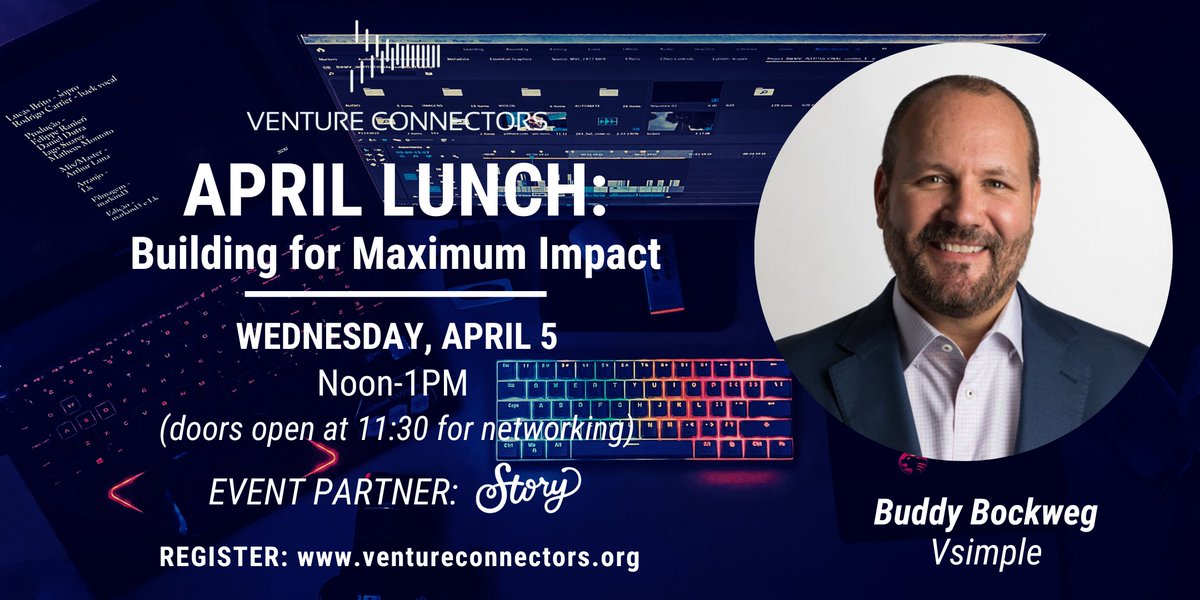Don't miss Buddy Bockweg, plus NonBinary Solutions in April! @AmplifyLou <a href="/StartupLou/">Startup Louisville</a> @BFLouSteve <a href="/kyinnovation/">KY Innovation</a> #startups

- mailchi.mp/ventureconnect…