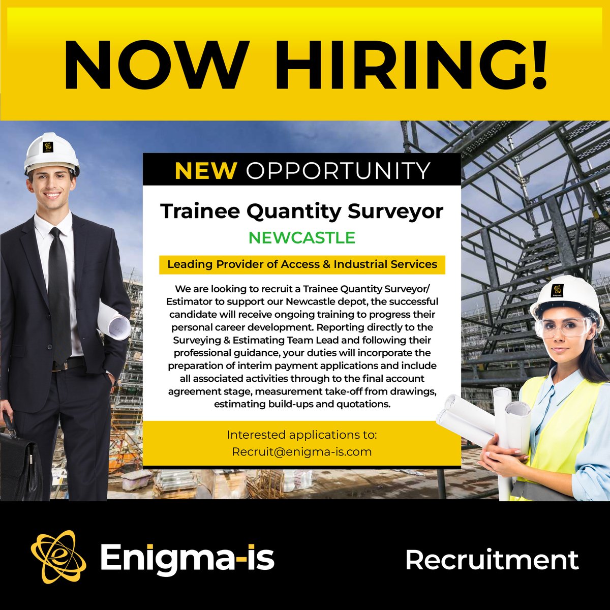 We’re Hiring! - Trainee Quantity Surveyor 🏗️

Newcastle

Submit your CV online ▶️
totaljobs.com/job/quantity-s…

Leading provider of access & industrial services

#QuantitySurveyor
#Jobs #Newcastle #Recruitment