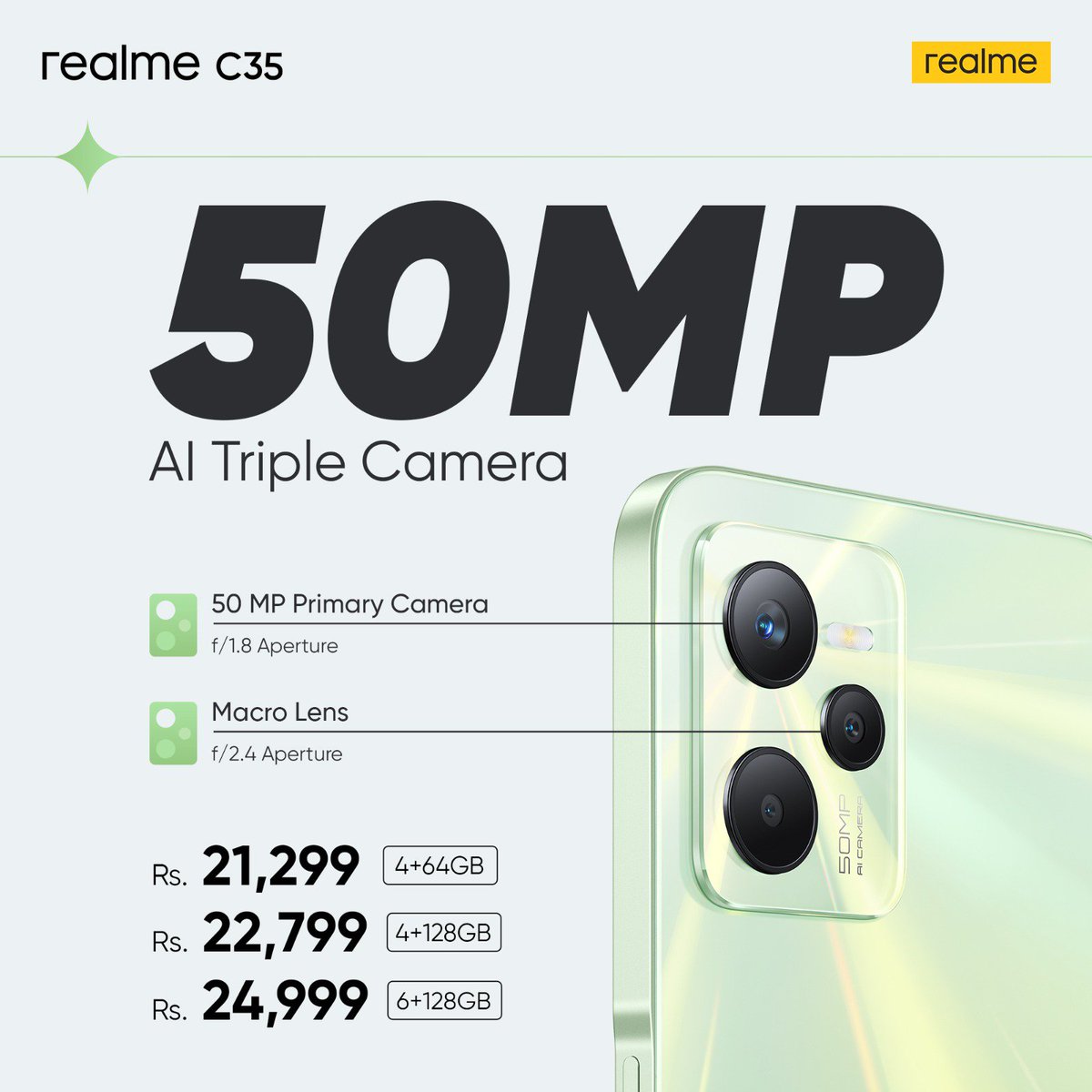 Ready to capture your life's moments in stunning details?😍

realme C35's 50MP AI Triple camera setup lets you can capture every beautiful moments with that extra crispy details.
Buy now: click.daraz.com.np/e/_CX9qPB
#realmenepal #daretoleap #realmeC35 #capturethemoment