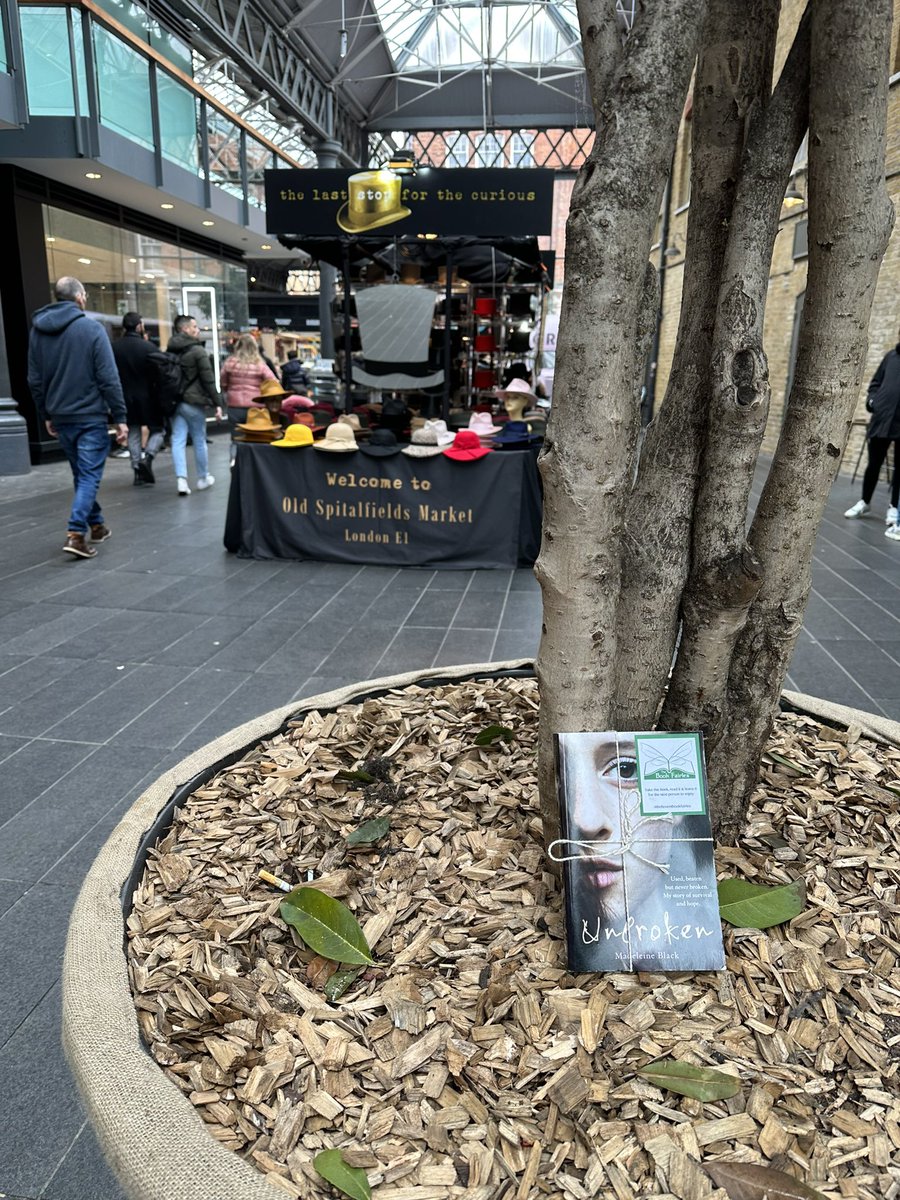 The #bookfairy has made a book drop on her travels to #London

Wonder who will find this copy of my memoir, #Unbroken

Hiding books in plain sight for others to find, read and then leave for others to enjoy 

#ibelieveinbookfaries #bookfairies #bookdrop #oldspitalfieldsmarket