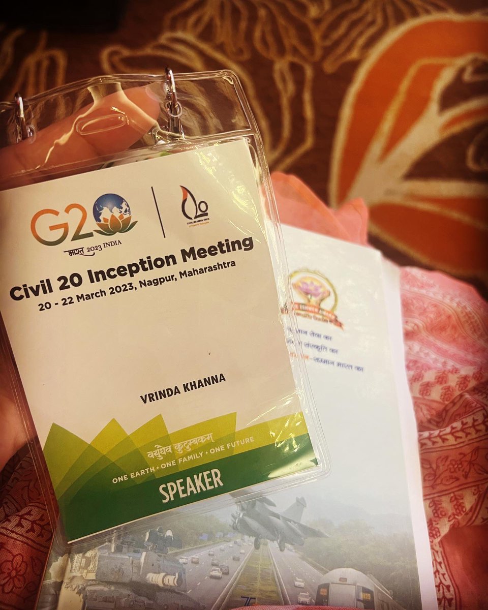vrindakhanna's tweet photo. Such an honor to represent Sant Eshwer Foundation at the G20- C20 inception conference in Nagpur!
#truelyblessed
@g20org @C20EG @SantEshwerOrg @RadissonBlu #vasudevkutumbkam https://t.co/lq8tVlFfUo