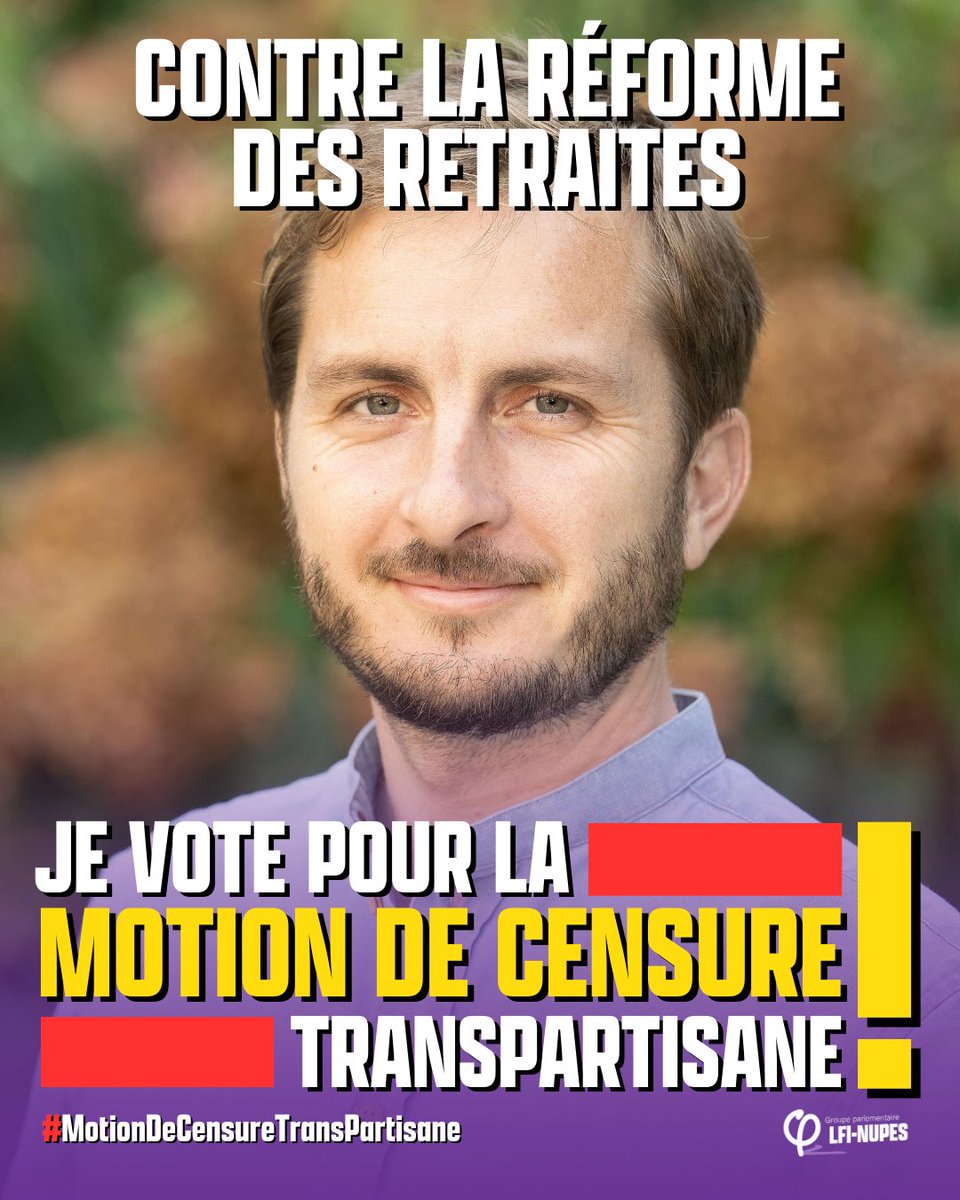 Aujourd’hui je vote pour la #MotionDeCensureTransPartisane contre la #ReformedesRetraite !