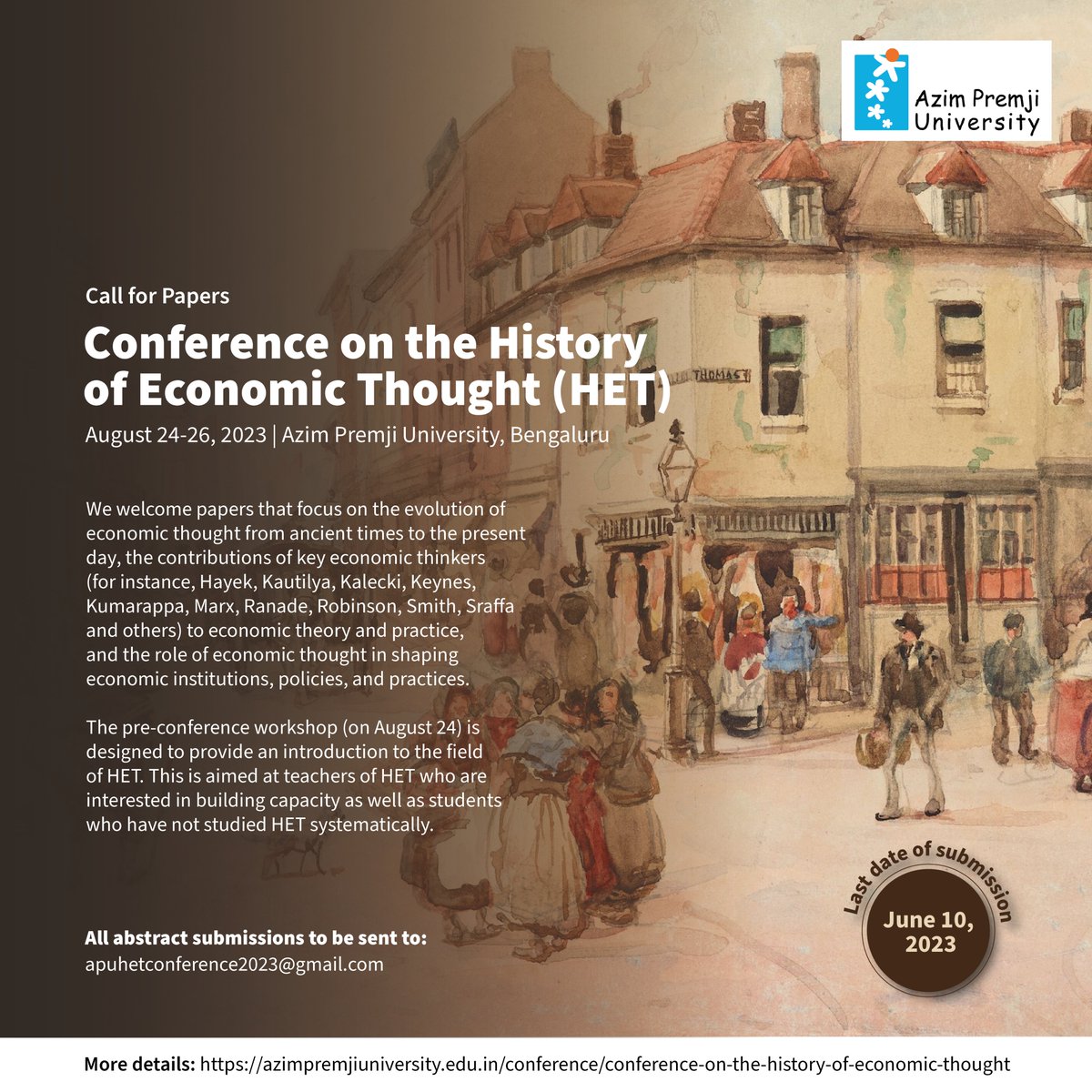 Alex M. Thomas (@alexmthomas) on Twitter photo I am very excited to share the CfP for the <a href="/azimpremjiuniv/">Azim Premji University</a> conference on HET in August 2023!
cc: <a href="/Societies_HET/">SHoET</a> <a href="/Srishting/">Srishti Yadav</a> <a href="/sharminkhodaiji/">Sharmin Khodaiji</a>
azimpremjiuniversity.edu.in/conference/con… I am very excited to share the CfP for the <a href="/azimpremjiuniv/">Azim Premji University</a> conference on HET in August 2023!
cc: <a href="/Societies_HET/">SHoET</a> <a href="/Srishting/">Srishti Yadav</a> <a href="/sharminkhodaiji/">Sharmin Khodaiji</a>
azimpremjiuniversity.edu.in/conference/con…
