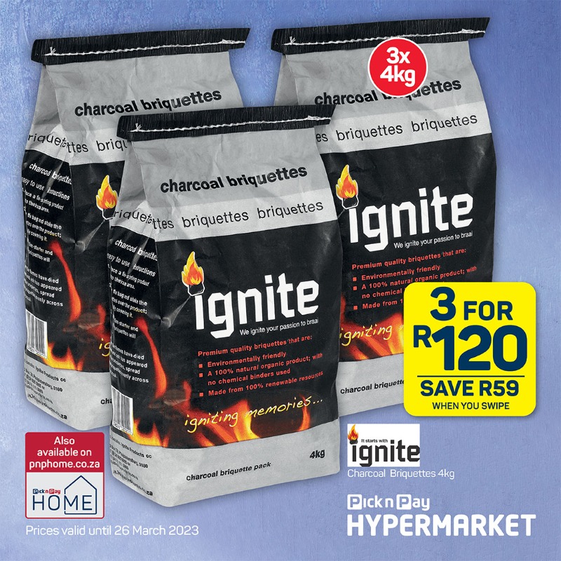 PicknPay's tweet photo. Hop on over to Pick n Pay Hypermarket for these great Easter deals on everything from appliances to braai essentials! Available in store and online.