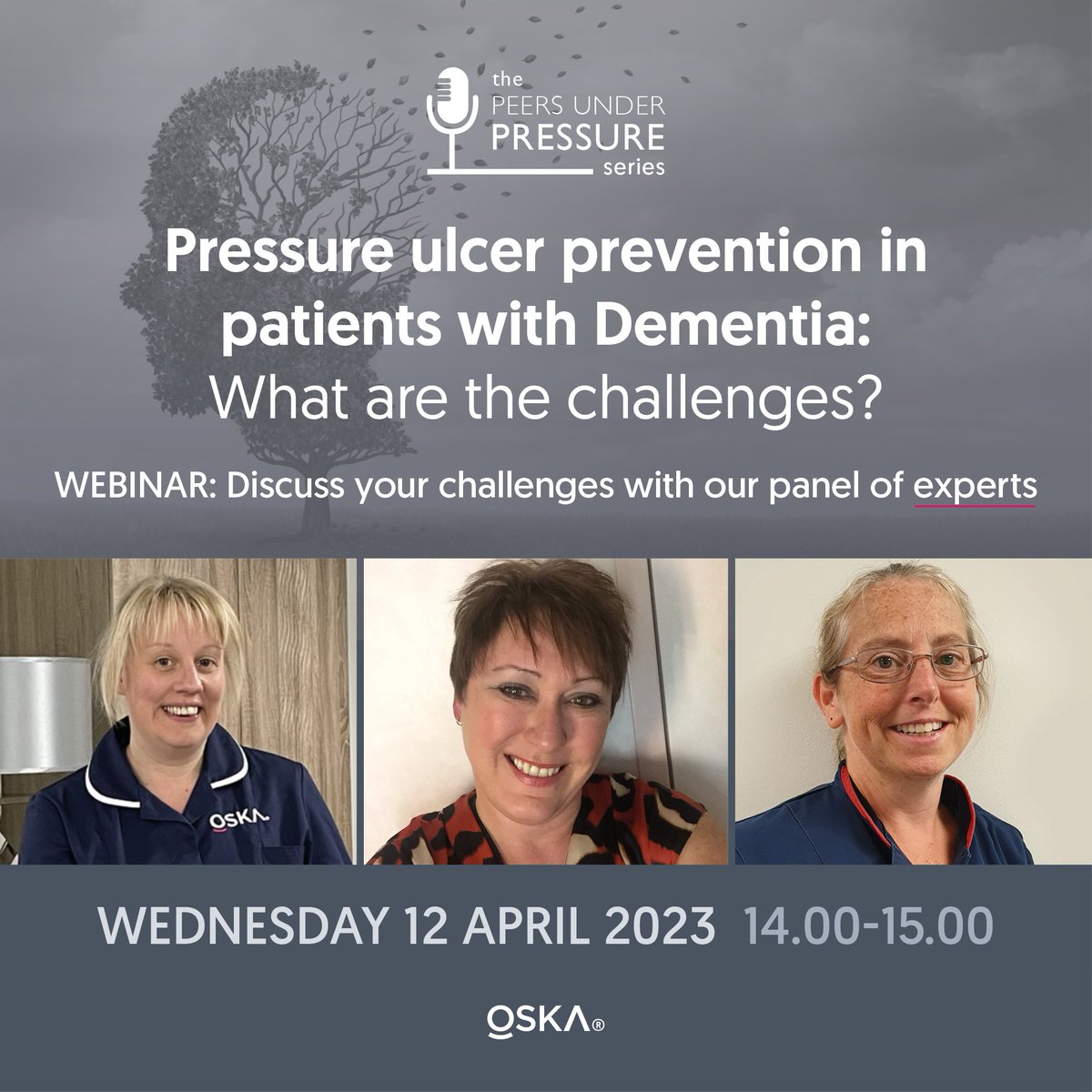 askOSKA's tweet photo. JOIN 250+ nurses in #PressureUlcerPrevention in patients with #Dementia: what are the challenges?'.

💻https://t.co/J7MfeqzFZO
📆12.04.23
⏲️2-3pm

Expert-led webinar w/ #TissueViabilityNurses 
@alischofield12 &amp; @CaroleYoungTVN

#DementiaAction #DementiaCare  #pressurecareexperts https://t.co/qbw1x2BhEk