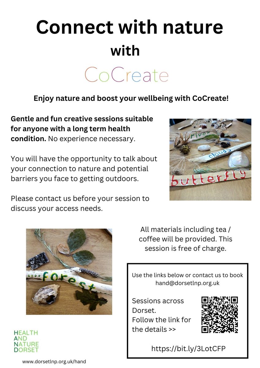 Nat_Choices's tweet photo. Are you living with a long term health condition? Join artists from CoCreate for a free nature-art workshop in your area - follow the QR code below for the next available dates: https://t.co/j0qnPAVhK5