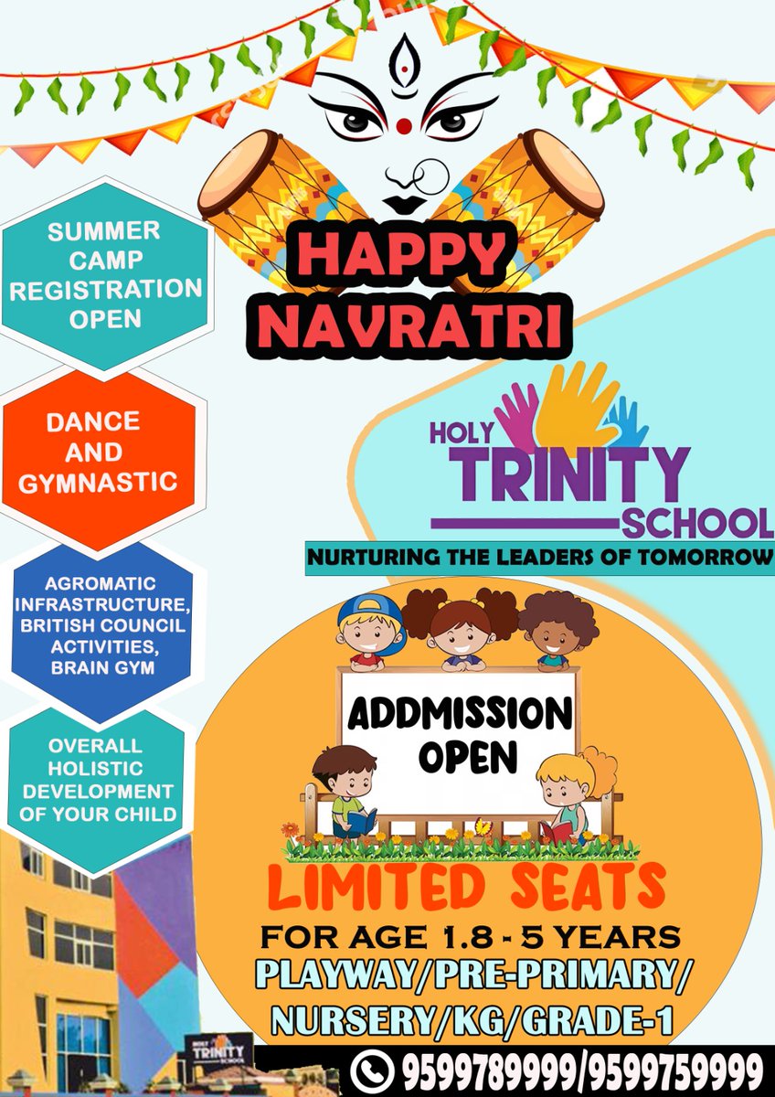 HolyTri83038138's tweet photo. Admission open for April, 2023-2024.
Call us:+91-9599759999,+91-9599789999
Visit now: https://t.co/h7eBMNcxLo
Holy Trinity ~ The best place for your child.
#HolyTrinityipex
#holytrinity #hts๐ #admissionsopen2023_24 #admission #education #earlychildhoodeducation https://t.co/7M6JMWjUZL
