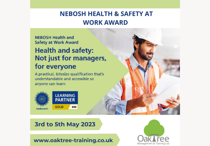 oaktreetraining's tweet photo. The @NEBOSH Award in Health and Safety at Work has been fully updated with a new look, a new specification and a realignment with the needs of the modern professional.

Contact us today for more information!

#healthandsafety #work #hse #training #nebosh https://t.co/24KLXnAk8C