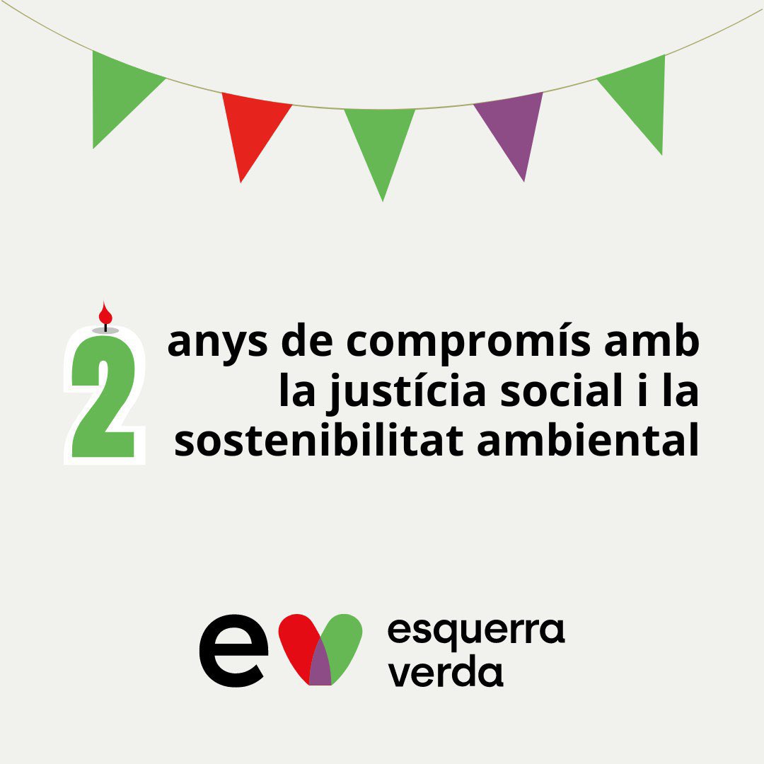 🥳 Avui celebrem 2 anys de compromís polític i ecològic! 

Seguim lluitant per una societat més justa i sostenible, amb propostes per la transició energètica i la lluita contra el canvi climàtic 🌱🌻