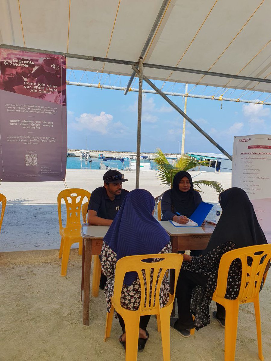 migrantmattermv's tweet photo. Our team successfully conducted Legal Aid Clinic at Aa.Ukulhas last weekend. We would like to express our gratitude to Ukulhas Council for their support throughout our trip and the Legal Aid Clinic.
#migrantsmattermv
#PILCmv
@Asia_Foundation
@pilcmv https://t.co/O5pC52u4RO
