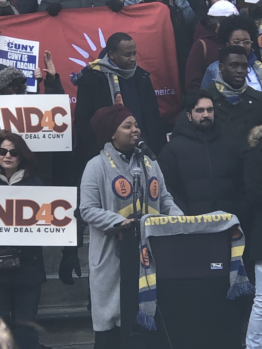 Inspiring to hear from powerful young leaders like @IamSalimatouD at Yesterday’s #MarchInMarch. Keep fighting for a fully funded CUNY! #NewDeal4CUNY @CUNYRising @USSCUNY @PSC_CUNY