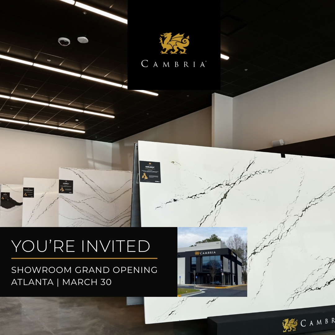 Jennmprins's tweet photo. Save the date🗓️ You’re invited to the grand opening of our newest @CambriaSurfaces Sales and Distribution Center in Atlanta, GA. Message me to RSVP today! #WeAreCambria #AtlantaDesign #DesignInspo https://t.co/PEYwEGAumD