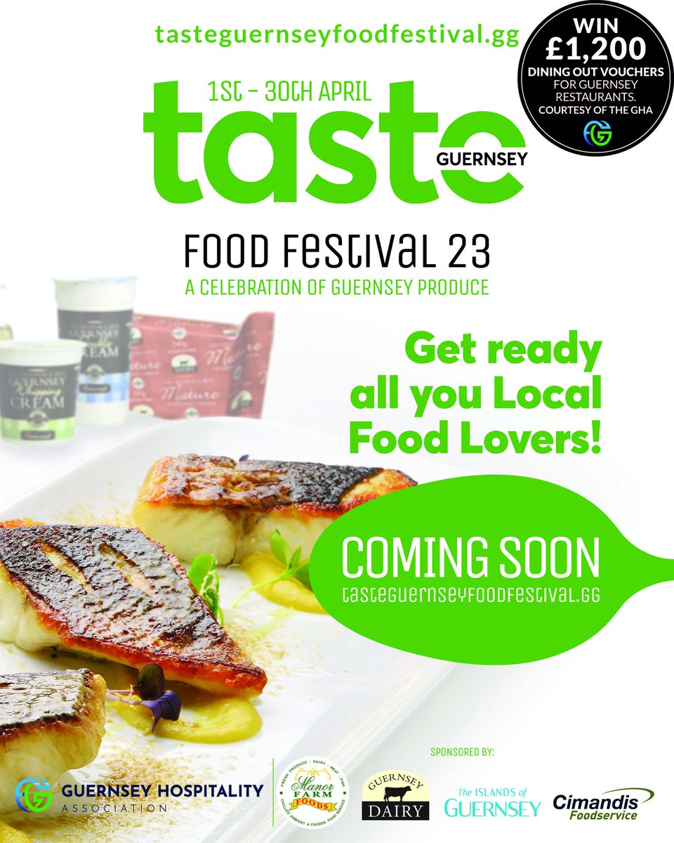 Join us for the Taste Guernsey Food Festival this April - a celebration of Guernsey produce.  

The new food festival event will run throughout April 2023 and is a month-long event celebrating the very best ingredients found on island. 

Find out more at: tasteguernseyfoodfestival.gg