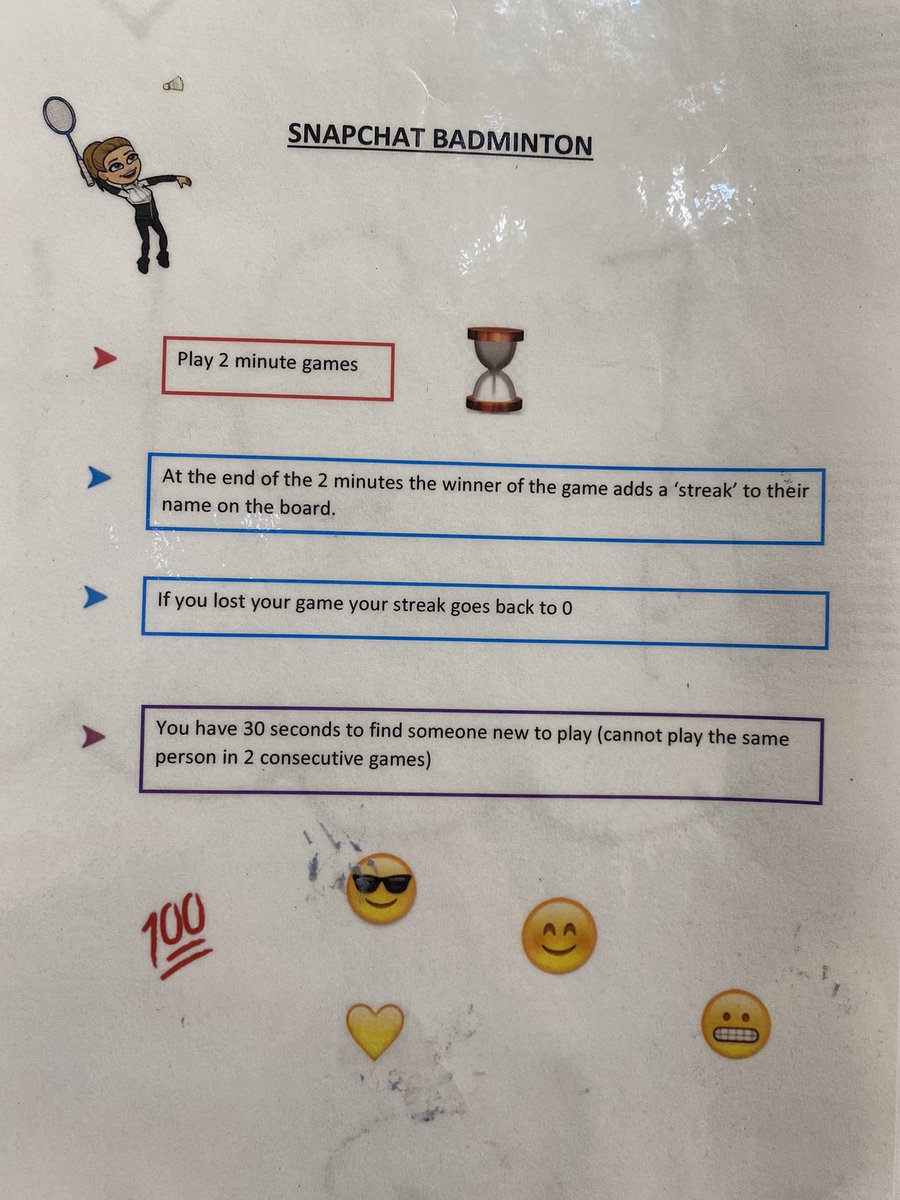 QHSPE's tweet photo. Well done to the S4’s who finished top of the ‘best friends’ list in Snapchat badminton today 🏸💫 https://t.co/rMY9Z07W4l