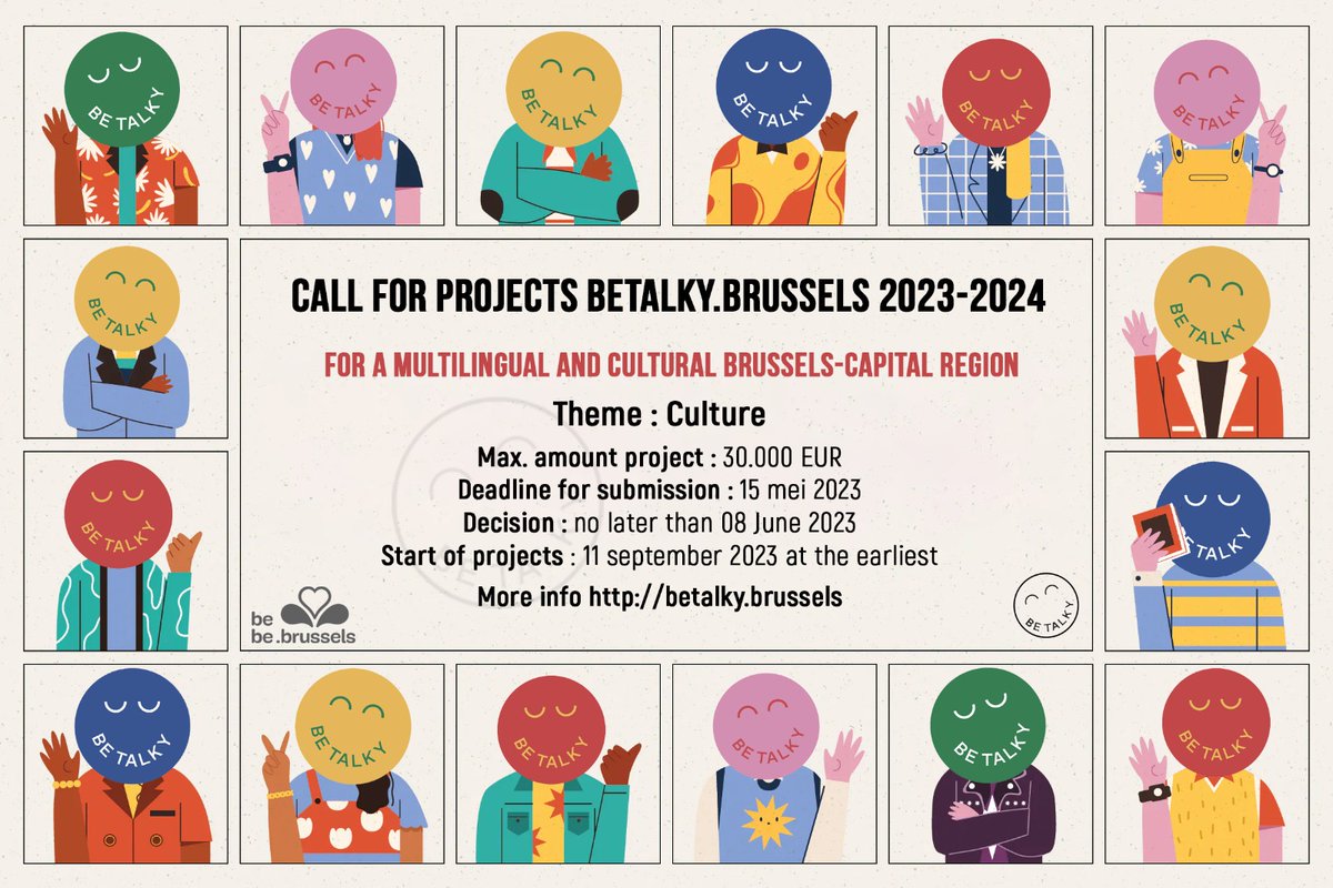 pietvervaecke's tweet photo. Projectoproep...

Brussel heeft een uitgebreid cultureel aanbod dat ondersteund wordt door een stevig netwerk. 

Een project dat wordt ingediend moet gericht zijn op het bevorderen en versterken van de #meertaligheid in de cultuur.

#betalky

https://t.co/J9WuuHSQAD https://t.co/ppMidcNBf8