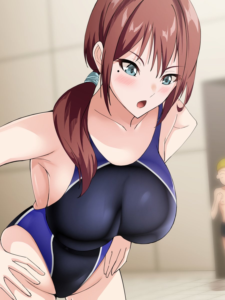 競泳水着のお姉さんと更衣室で 