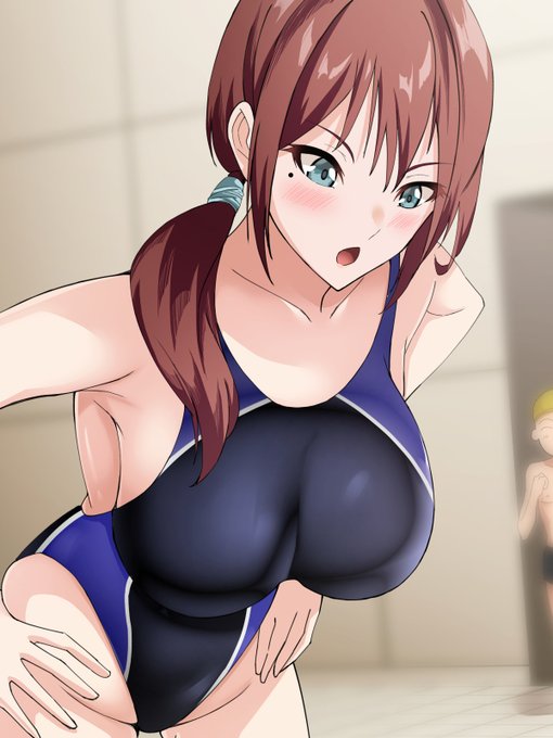 競泳水着のお姉さんと更衣室で 