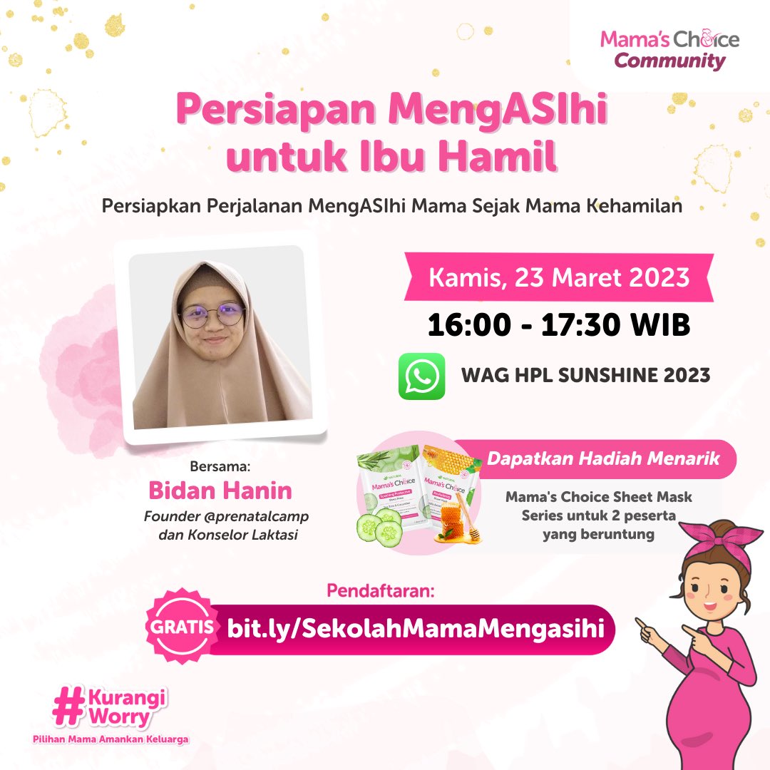 🤱🏻 Untuk MengASIhi si Kecil udah di persiapkan belum Ma? 🤱🏻

Kalau belum, yuk ikut Mamin buat siapin bareng di:

📅 Kamis, 23 Maret 2023
⏰ 16:00 - 17:30 WIB
📱 WAG HPL SUNSHINE 2023

daftarkan diri Mama di bit.ly/SekolahMamaMen… 😉