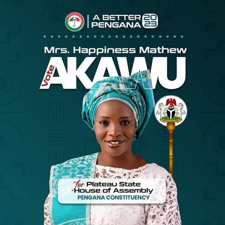 More good news concerning women political inclusion in Nigeria.😁

Meet Happiness Mathew Akawu the winner of Pengana constituency, Plateau State House of Assembly.

She defeated the sitting speaker of the house of assembly to win the seat.👸

#HervoteHerVoice 
#RaisingHerVote