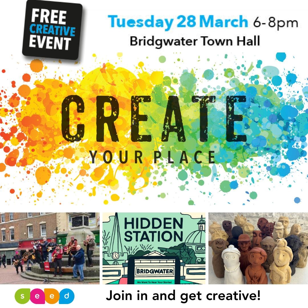 SEED 🌱 will be launching their upcoming projects in Bridgwater for 2023 and sharing their annual review for 2022 at an open meeting on Tuesday, March 28, 2023, from 6pm until 8pm at Bridgwater Town Hall. #GoTeamHiS #SEED #CreateYourPlace #Sedgemoor #Bridgwater #Somerset #arts