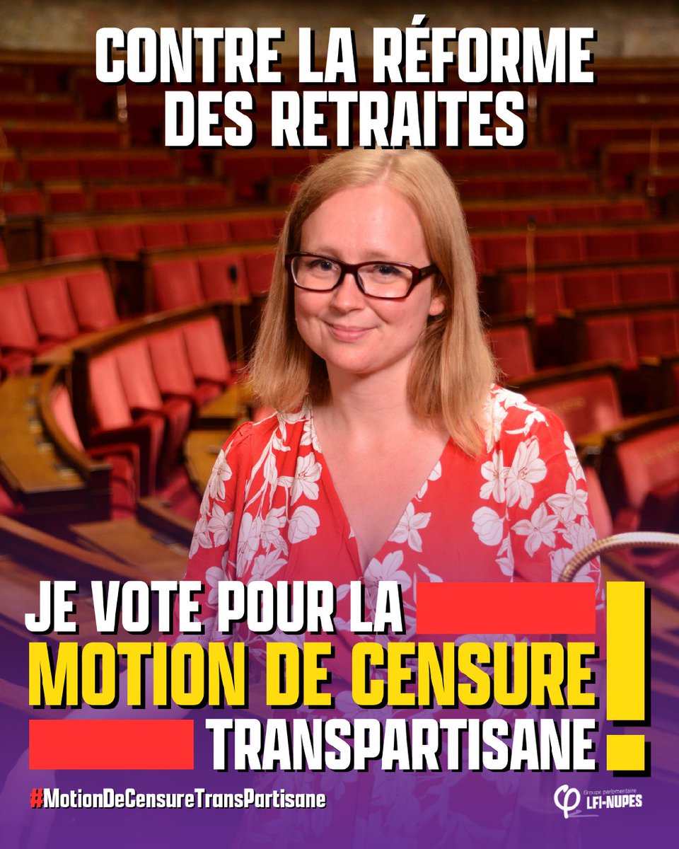 Cet après-midi, je vote la #MotionDeCensureTransPartisane pour mettre un coup d'arrêt à la #reformedesretraites et protester contre l'autoritarisme de la macronie
#DirectAN