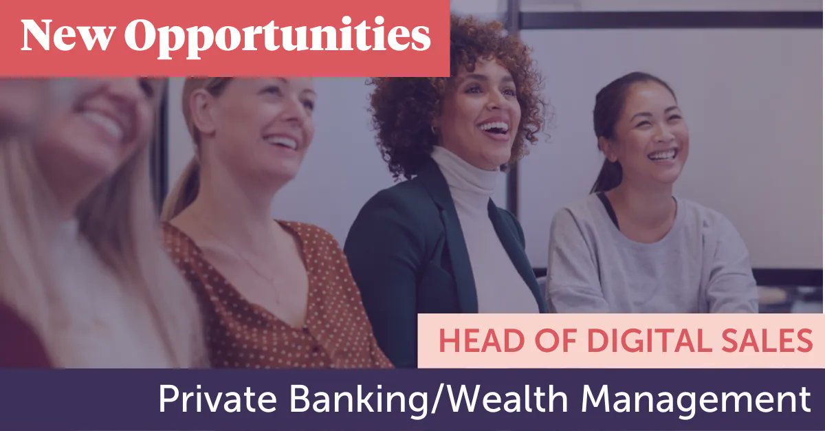 NEW OPPORTUNITY: Head of Digital Sales, #PrivateBanking/#WealthManagement 
#London, #HybridWokring 

Increase Digital Sales performance across channels, products &amp; segments by building &amp; deploying frameworks/capabilities that accelerates growth.

More at:buff.ly/3yVScGg
