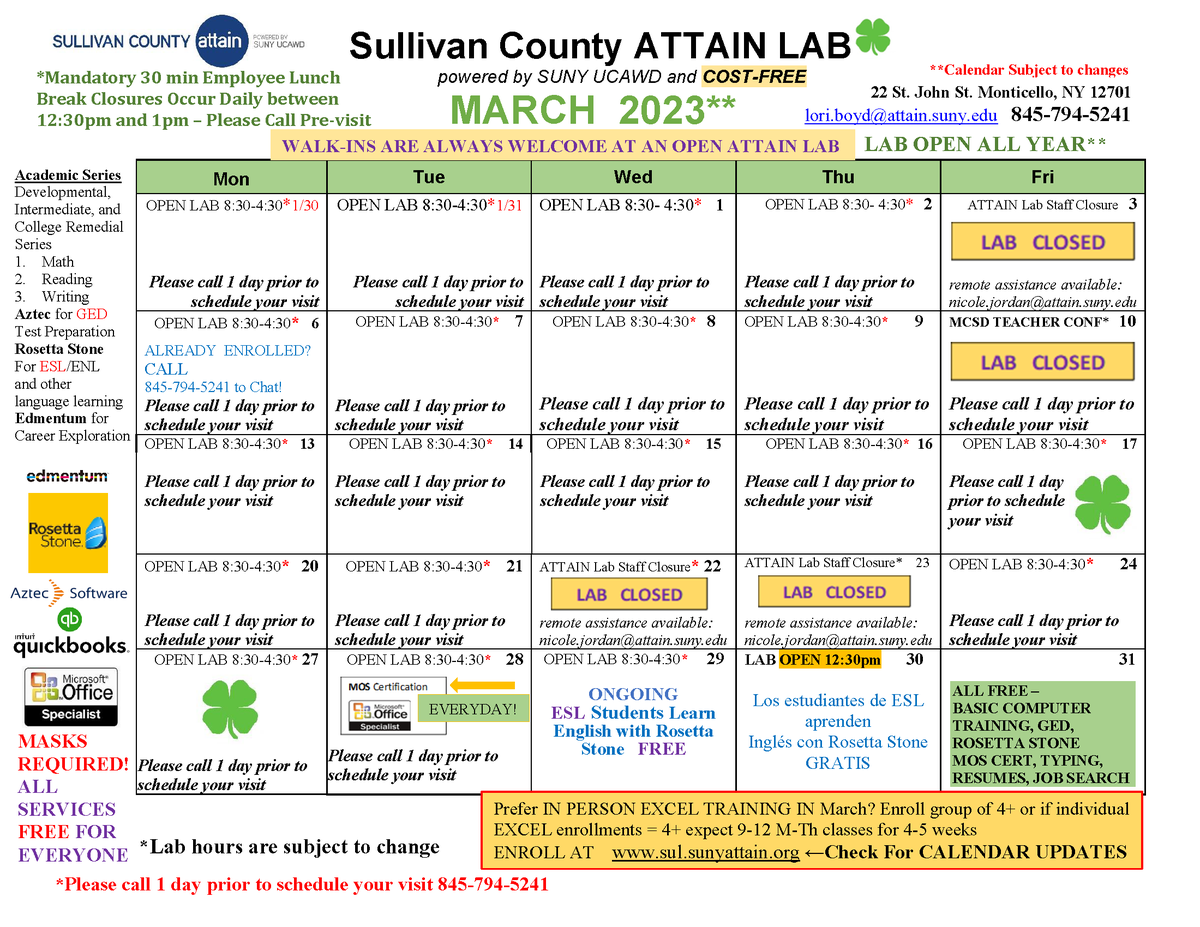 Sullivan BOCES on X: "ATTAIN IS OPEN on March 20th https://t.co/poFIlU4W23"  / X