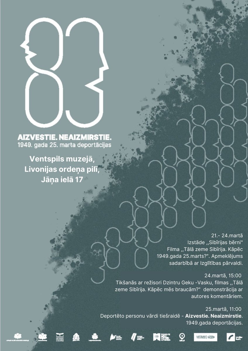 No 21.-25.martam Ventspils muzejā norisināsies Komunistiskā genocīda upuru piemiņai veltīti pasākumi.