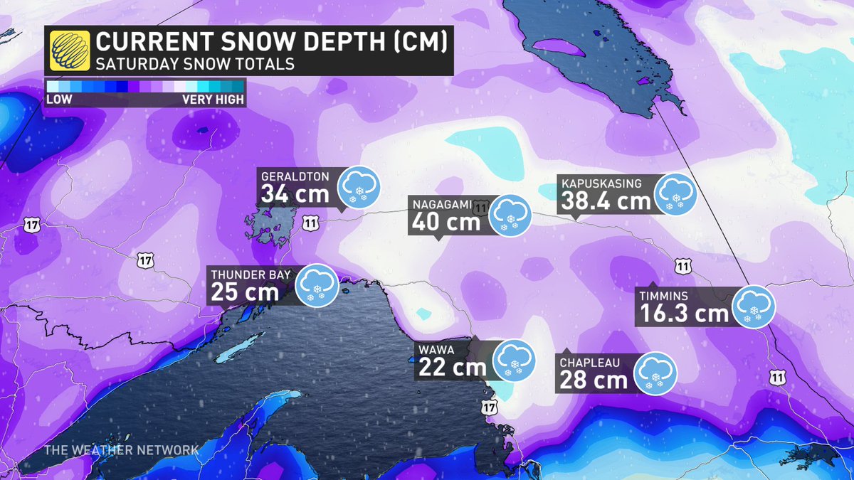 The Weather Network on Twitter "RT MurphTWN Left snowfall totals