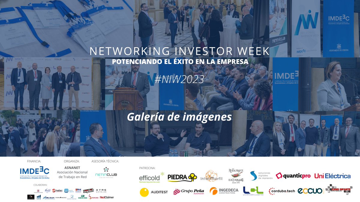 📸Podéis acceder a la galería completa de #NIW2023 en este enlace ➡ bit.ly/3n9nVkH

Dale❤️, comparte si te encuentras👀 y comenta para que el resto puedan verse👋🏼

#Inversores #Inversiones #Startups #Negocios #Emprendedores #Networking #Investor #Empresas #CordobaEsp