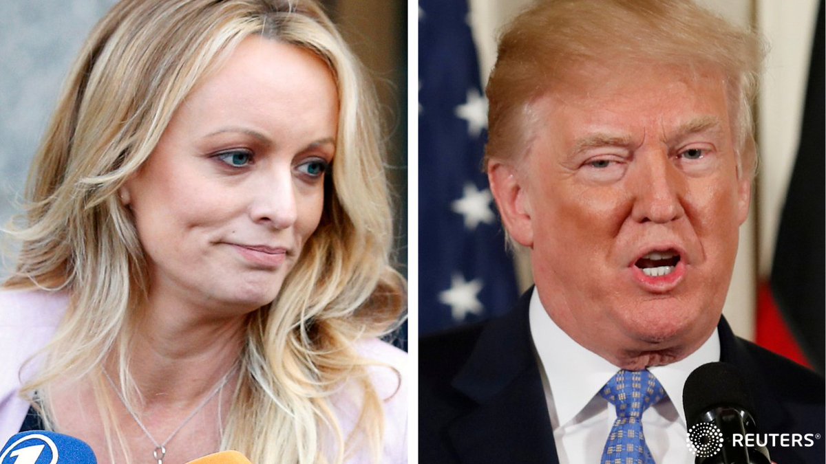 Reuters's tweet photo. 🔊 Hear @noeleenwalder explain what’s going on with Trump and the alleged hush payments case after he says he could be arrested. Only on Reuters World News https://t.co/QHJXuAkhyK https://t.co/FIkiBuipHr