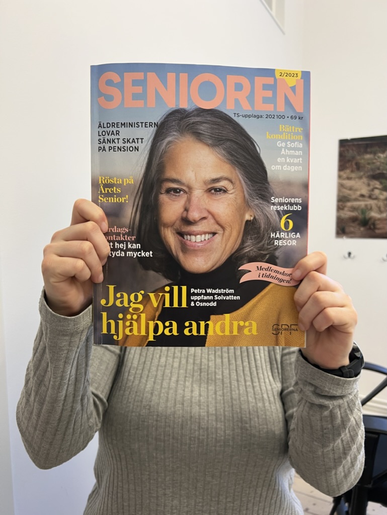 SOLVATTEN's tweet photo. "I want to help", Petra Wadström in the Senioren March edition 2023. SPF Seniorerna - a Swedish Association for Senior Citizens - is a non-profit organisation for all people entitled a pension in Sweden. Approx. 260 000 members. #SPF #reach #Solvatten #socialentrepreneurship https://t.co/Mw7mniYz3j