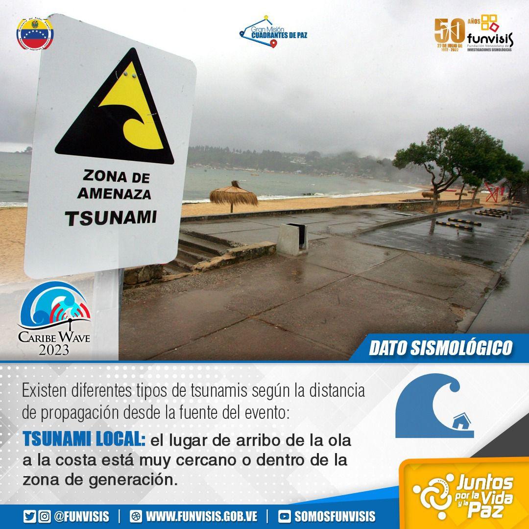 El próximo #23MAR, Venezuela participará en el ejercicio anual #CaribeWave2023, en el cual intervienen los funcionarios del #SNGR para promover la prevención ante la amenaza de tsunamis, cómo identificarlos y disminuir la exposición ante estos eventos.

#JuntosContraLasMafias