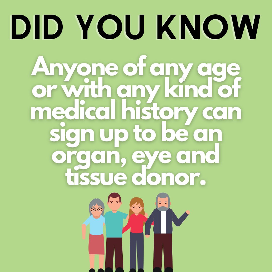 DonateLifeWY's tweet image. Some think they are too old to sign-up to be a donor, but that is not true.
ANYONE can sign-up to be an organ, eye, and tissue donor. Don't rule yourself out!

#DonateLife #Wyoming #CheckYes #nevertooold #hero #giftoflife #organdonor #tissuedonor