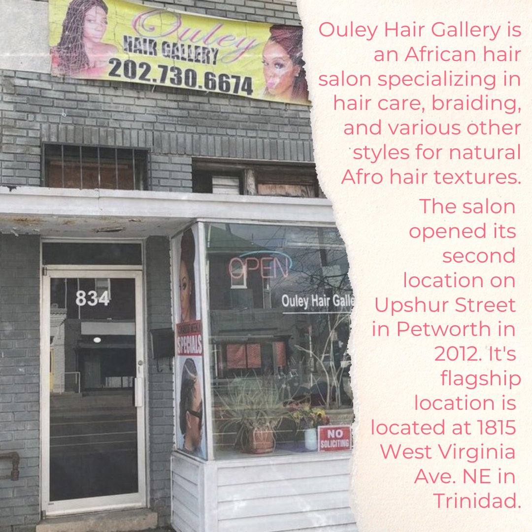 SBWorksDC's tweet image. It&apos;s #womenshistorymonth and we&apos;re celebrating our clients who are local women-owned businesses. Get to know Ms. Ouley Beye of Ouley Hair Gallery in both Petworth and Trinidad: bit.ly/3Z45BH0
#dcsmallbiz  #shoplocal #hairsalon #africanhairbraiding #herstory #clientell