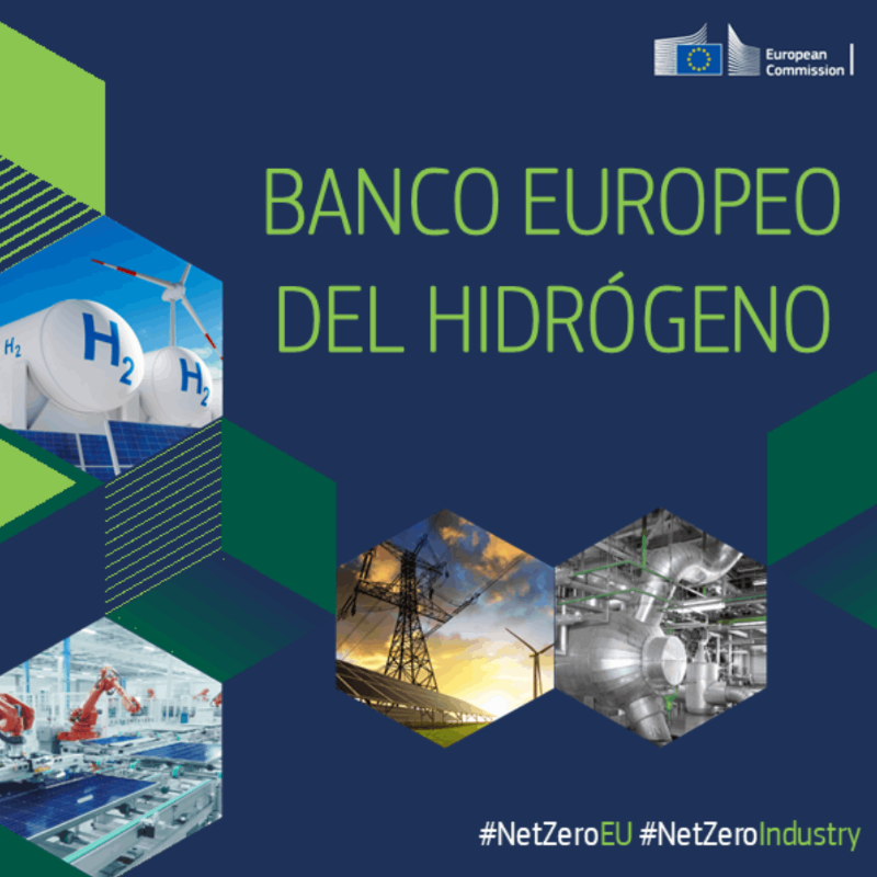 ComisionEuropea's tweet photo. El hidrógeno es indispensable para descarbonizar la industria europea y lograr los objetivos climáticos.
El Banco de Hidrógeno de la UE apoyará la adopción de hidrógeno renovable dentro de la UE, así como las importaciones de socios internacionales.
#EUGreenDeal #NetZeroEU