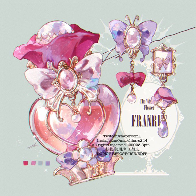 「flower perfume bottle」 illustration images(Latest)