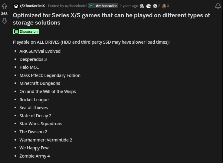 Idle Sloth💙💛 on X: List of Optimized games for Series XS that can be  played on an external hard drive or SSD    / X