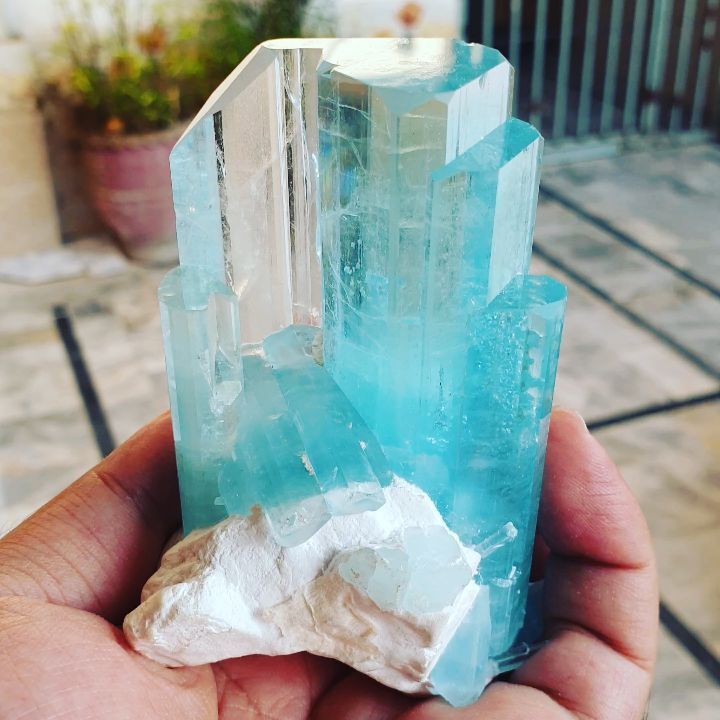 Aquamarine crystal  Naturally terminated | #Geology #GeologyPage #minerals 

Location: Shigar, pakistan

Photo Copyright © STAR MINERALS COLLECTION 

Geology Page 
geologypage.com instagr.am/p/CqAowTwKF7i/